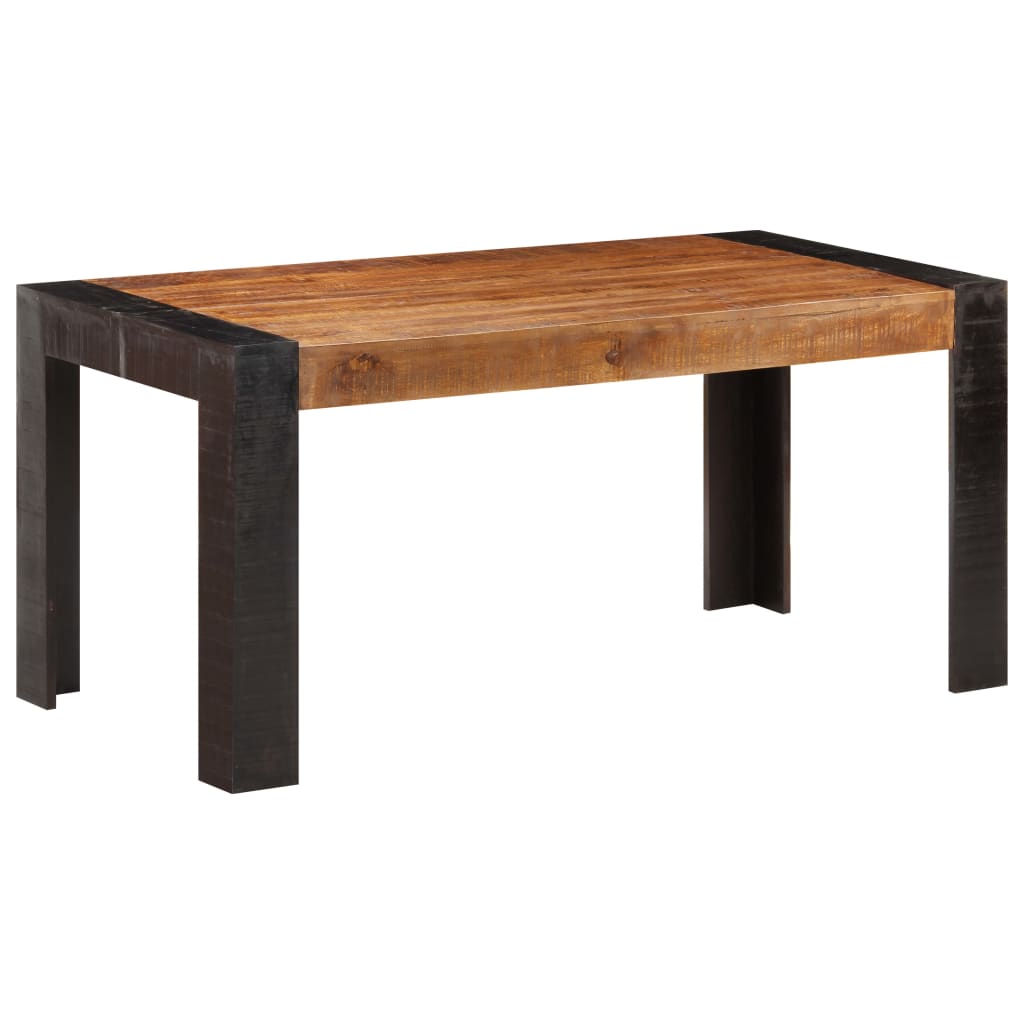 Vetonek Mesa de comedor de madera maciza de mango 160x80x76 cm