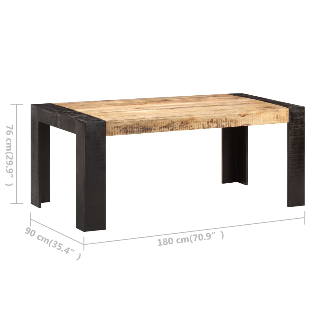 Mesa de comedor de madera maciza de mango 180x90x76 cm vidaXL