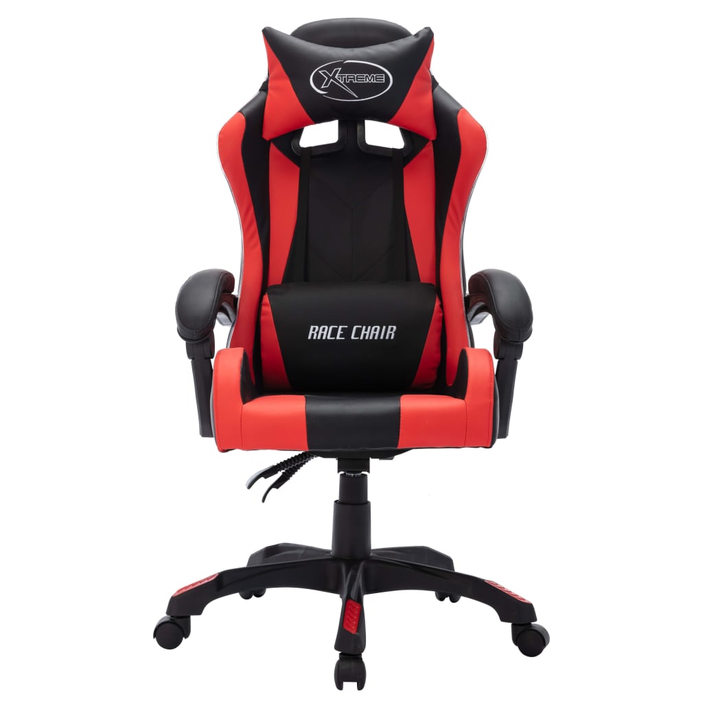 Silla gaming con luces LED RGB cuero sintético rojo y negro vidaXL