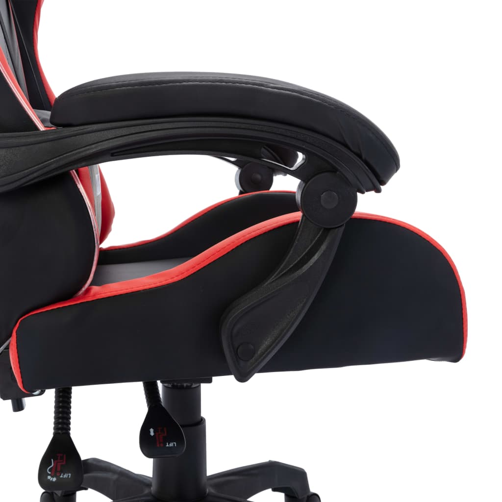 Silla gaming con luces LED RGB cuero sintético rojo y negro vidaXL