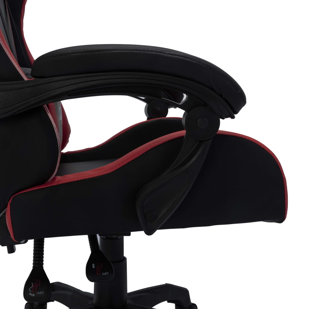 Silla gaming luces LED RGB cuero sintético color vino y negro vidaXL