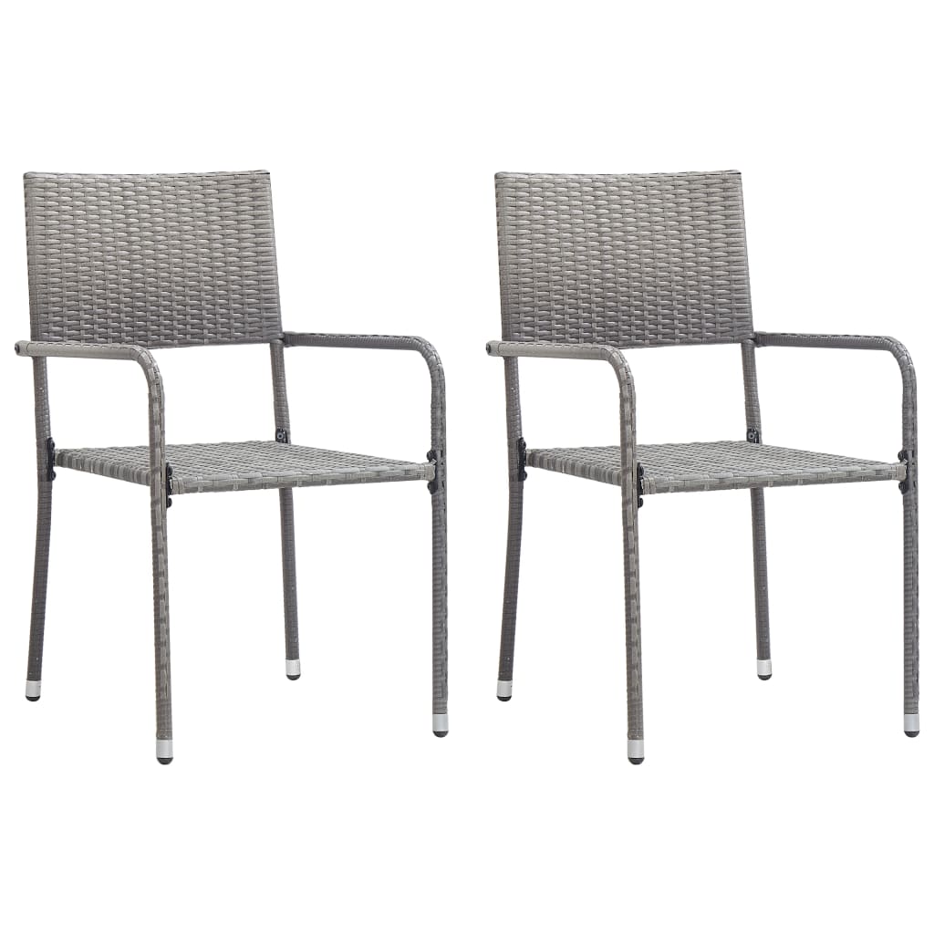 Set comedor jardín 3 pzas ratán sintético gris antracita y gris vidaXL