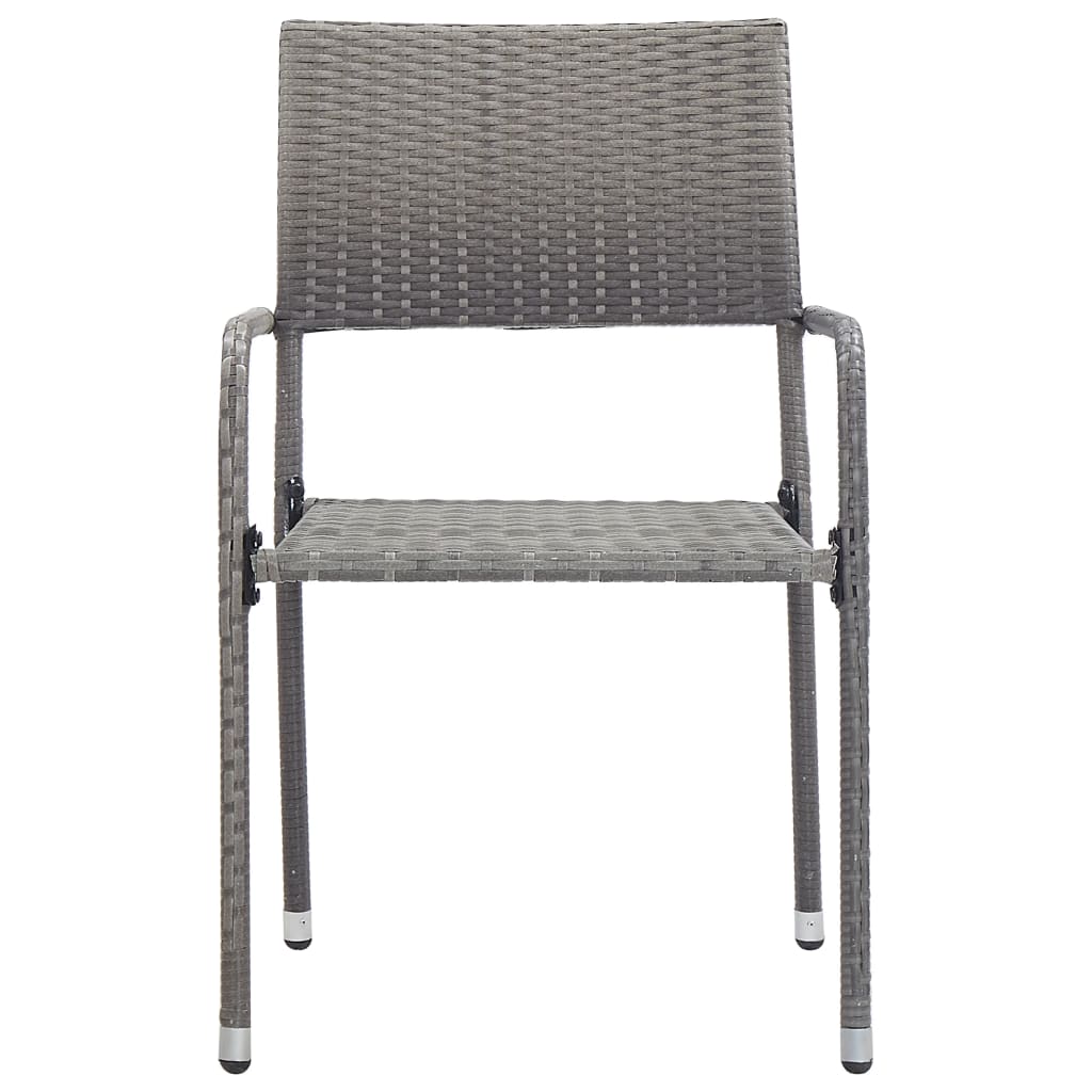 Set comedor jardín 3 pzas ratán sintético gris antracita y gris vidaXL