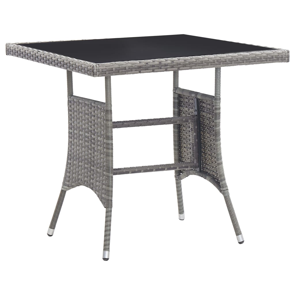 Set comedor jardín 3 pzas ratán sintético gris antracita y gris vidaXL