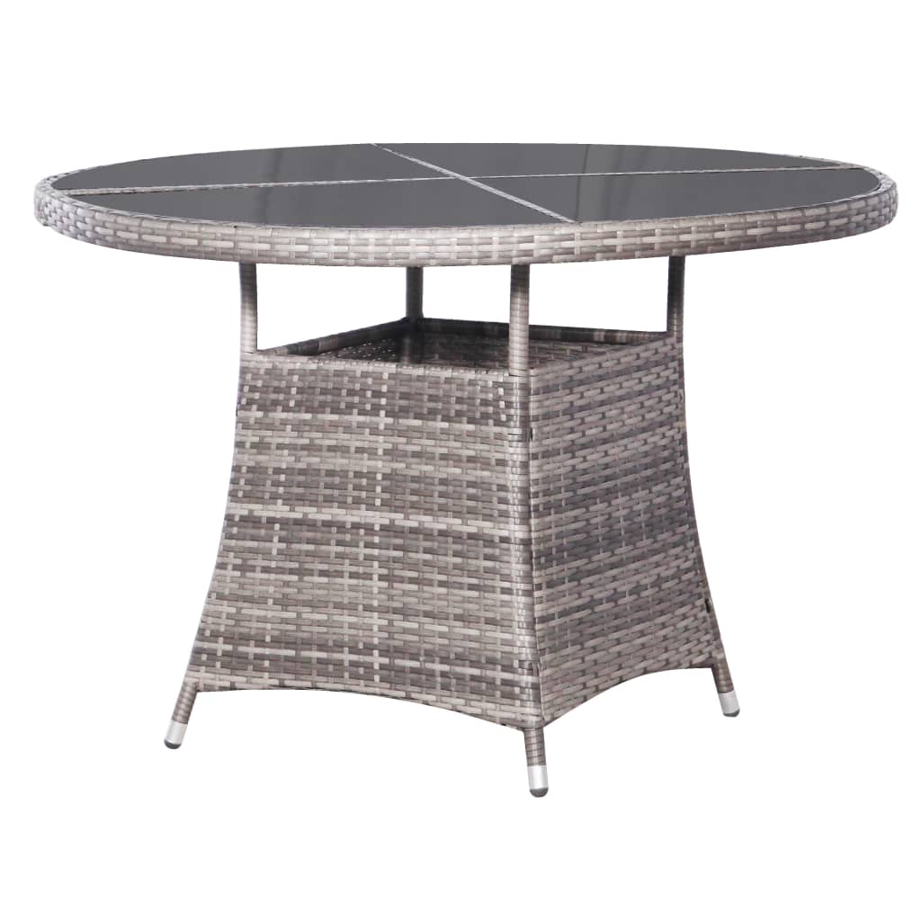 Set comedor jardín 7 pzas ratán sintético gris antracita y gris vidaXL