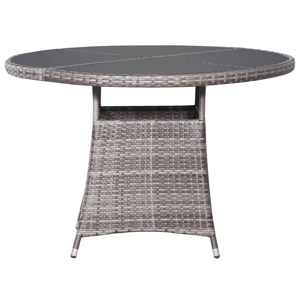 Set comedor jardín 7 pzas ratán sintético gris antracita y gris vidaXL