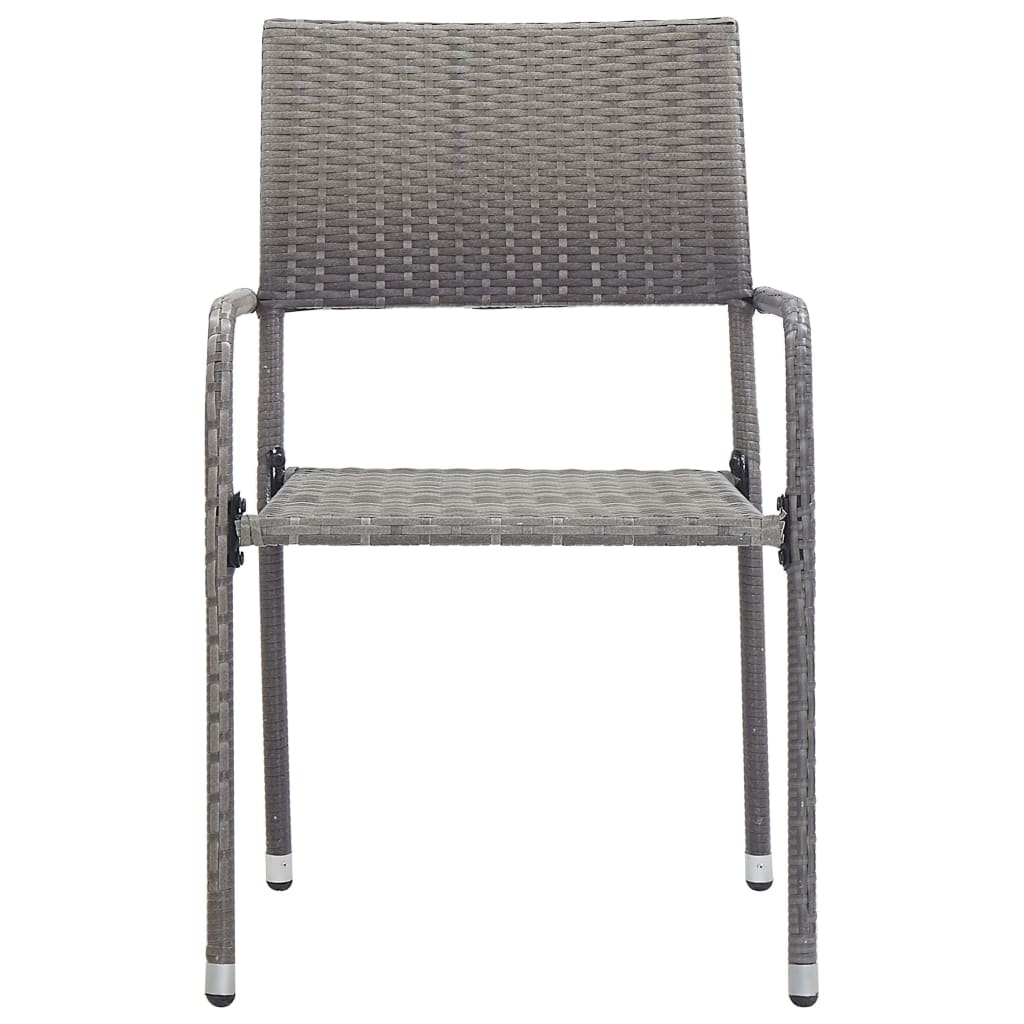 Set comedor jardín 7 pzas ratán sintético gris antracita y gris vidaXL