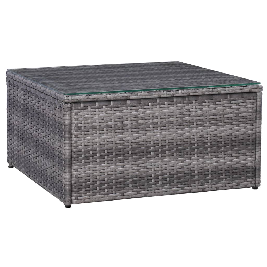 Set de muebles de jardín 9 pzas y cojines ratán sintético gris vidaXL