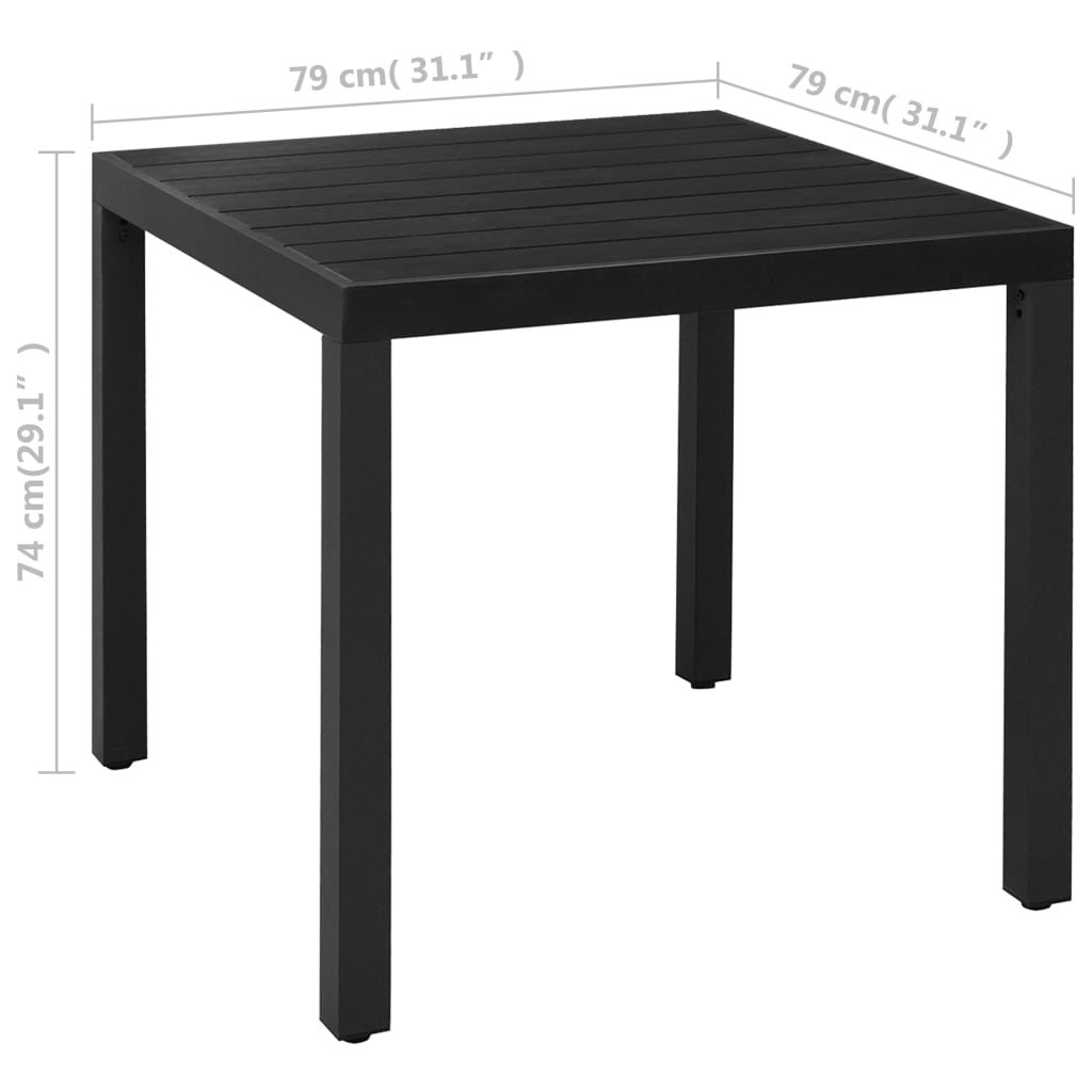 Juego de comedor para jardín 3 piezas negro y marrón vidaXL