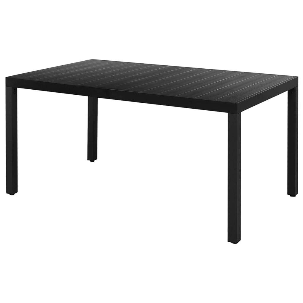 Set de comedor de jardín de 7 piezas PVC ratán negro