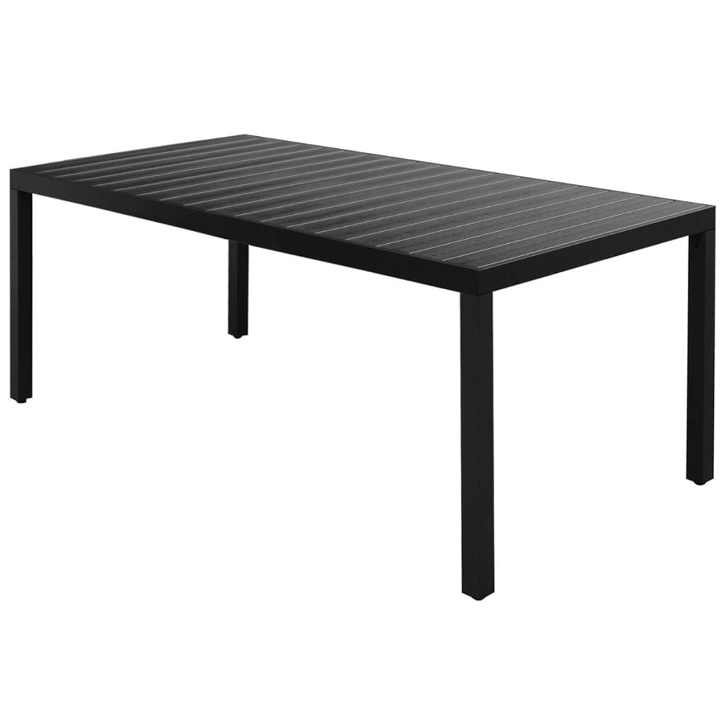 Set de comedor de jardín de 9 piezas PVC ratán negro vidaXL