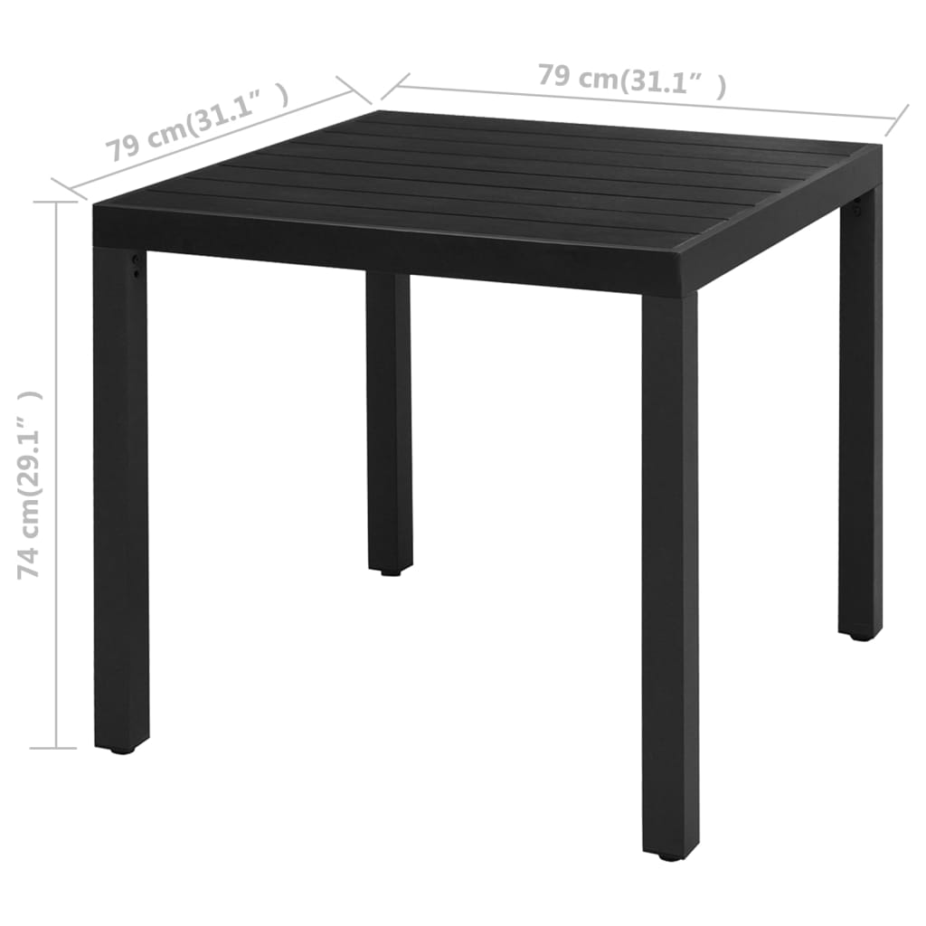 Set de comedor de jardín de 3 piezas PVC ratán negro - Vetonek