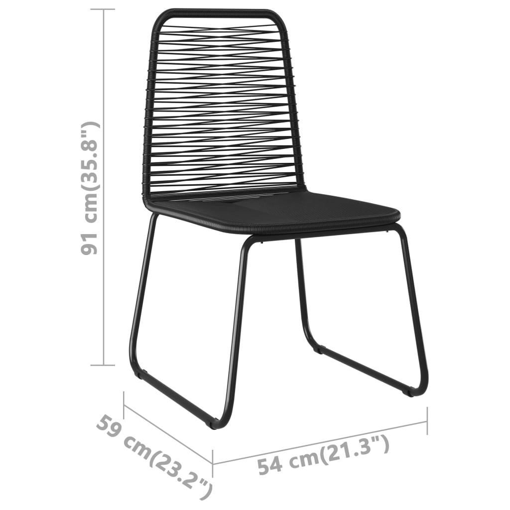 Set de comedor de jardín de 5 piezas PVC ratán negro y marrón vidaXL