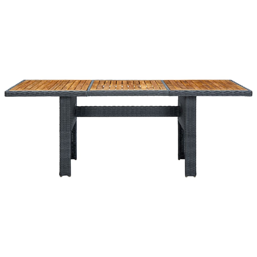 Set comedor jardín 9 pzas y cojines ratán sintético gris oscuro vidaXL