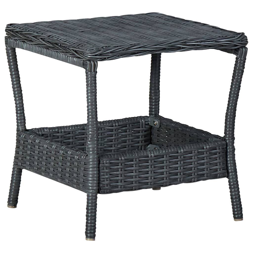 Set muebles jardín 2 pzas ratán sintético gris oscuro y cojines vidaXL