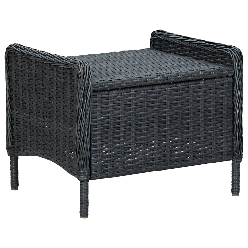 Set muebles jardín 2 pzas ratán sintético gris oscuro y cojines vidaXL