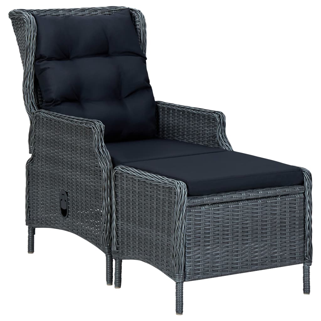 Set muebles jardín 2 pzas ratán sintético gris oscuro y cojines vidaXL