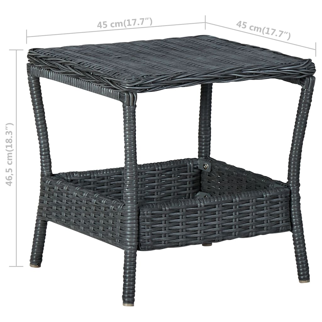 Set muebles jardín 2 pzas ratán sintético gris oscuro y cojines vidaXL