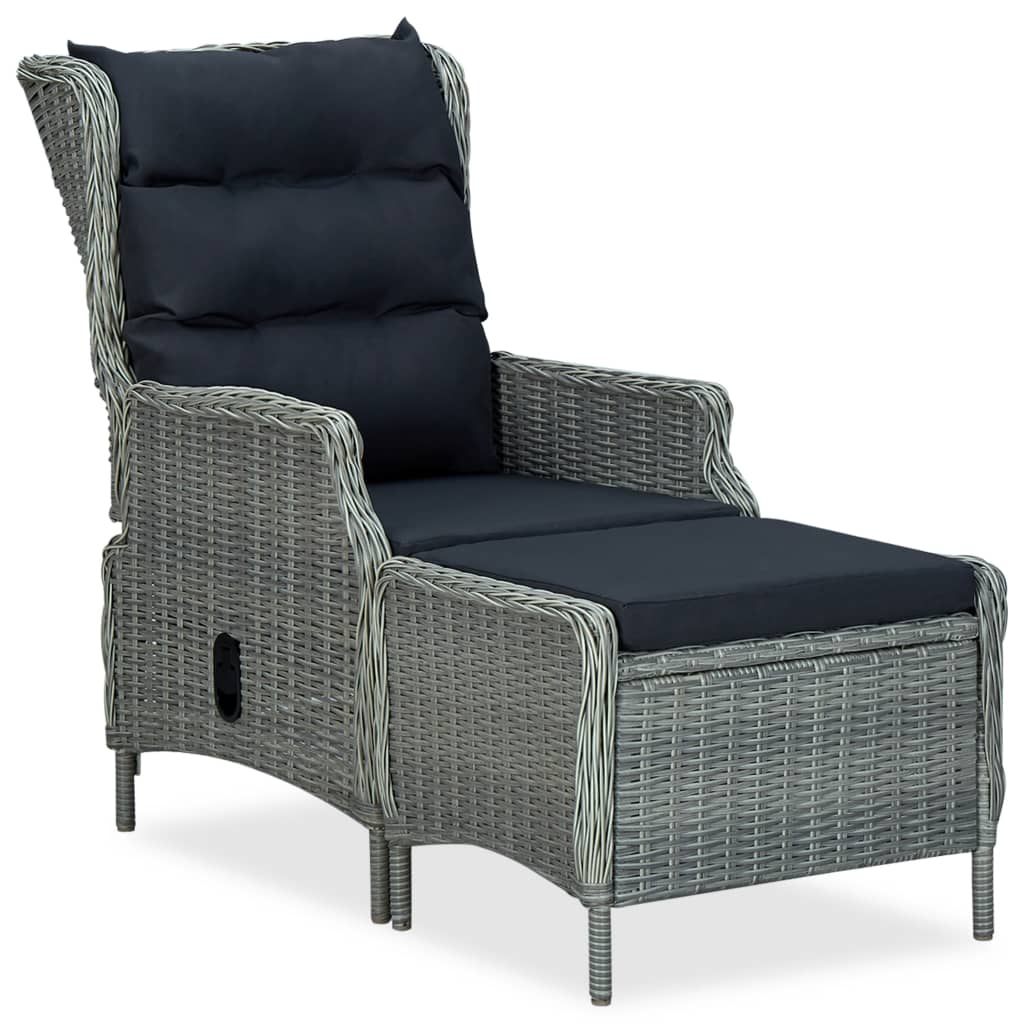 Set Garden Furniture 3 Pcs Synthetic Ratán Synthetic Gray and cushions