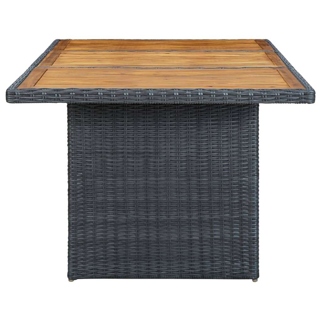 Set comedor jardín 7 pzas cojines ratán sintético gris oscuro vidaXL