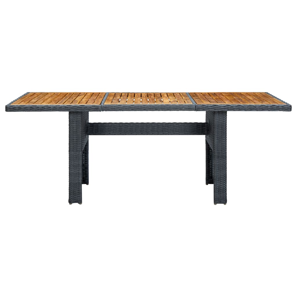 Set comedor jardín 7 pzas cojines ratán sintético gris oscuro vidaXL