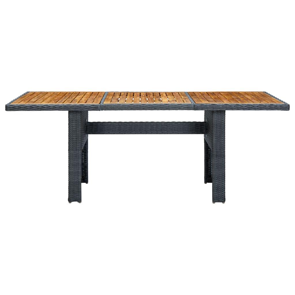 Set comedor jardín 9 pzas cojines ratán sintético gris oscuro vidaXL