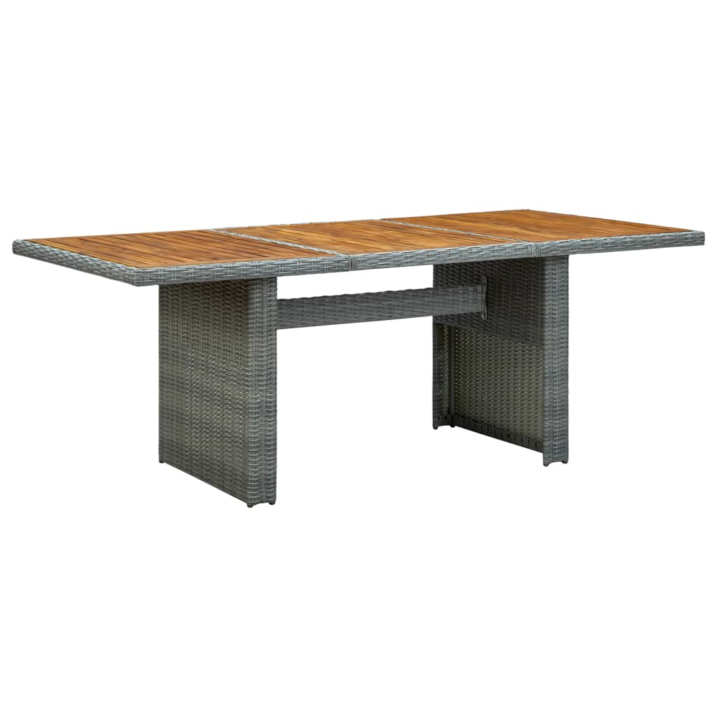 Set comedor jardín 7 pzas y cojines ratán sintético gris claro vidaXL