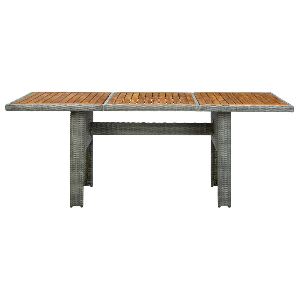 Set comedor jardín 7 pzas y cojines ratán sintético gris claro vidaXL