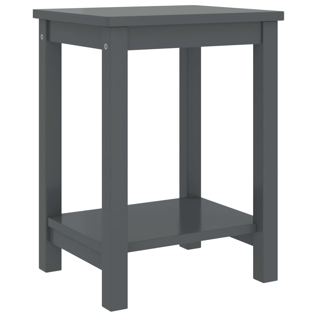 Vetonek Mesitas de noche madera maciza de pino gris oscuro 35x30x47 cm