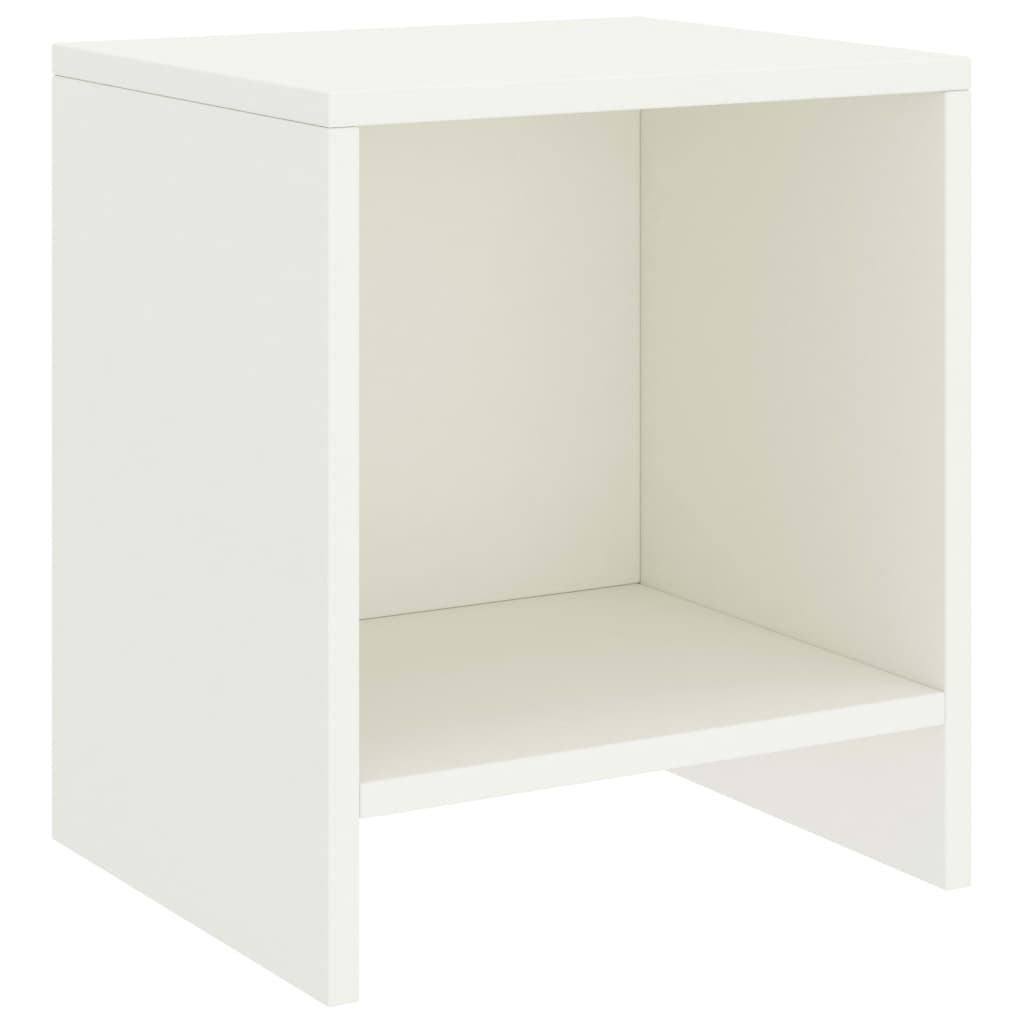 Vetonek Mesita de noche madera maciza de mango blanco 35x30x40 cm