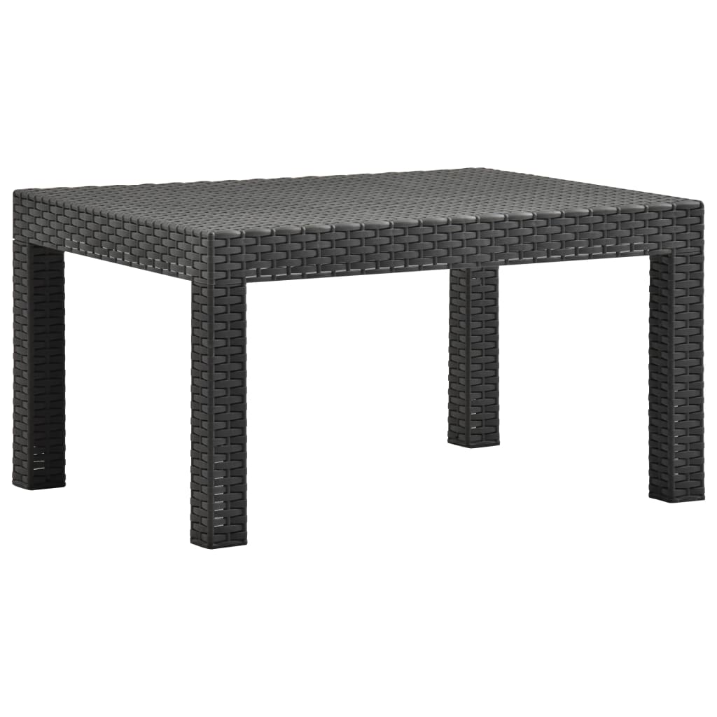 Mesa de jardín PP ratán gris antracita 58x58x41 cm