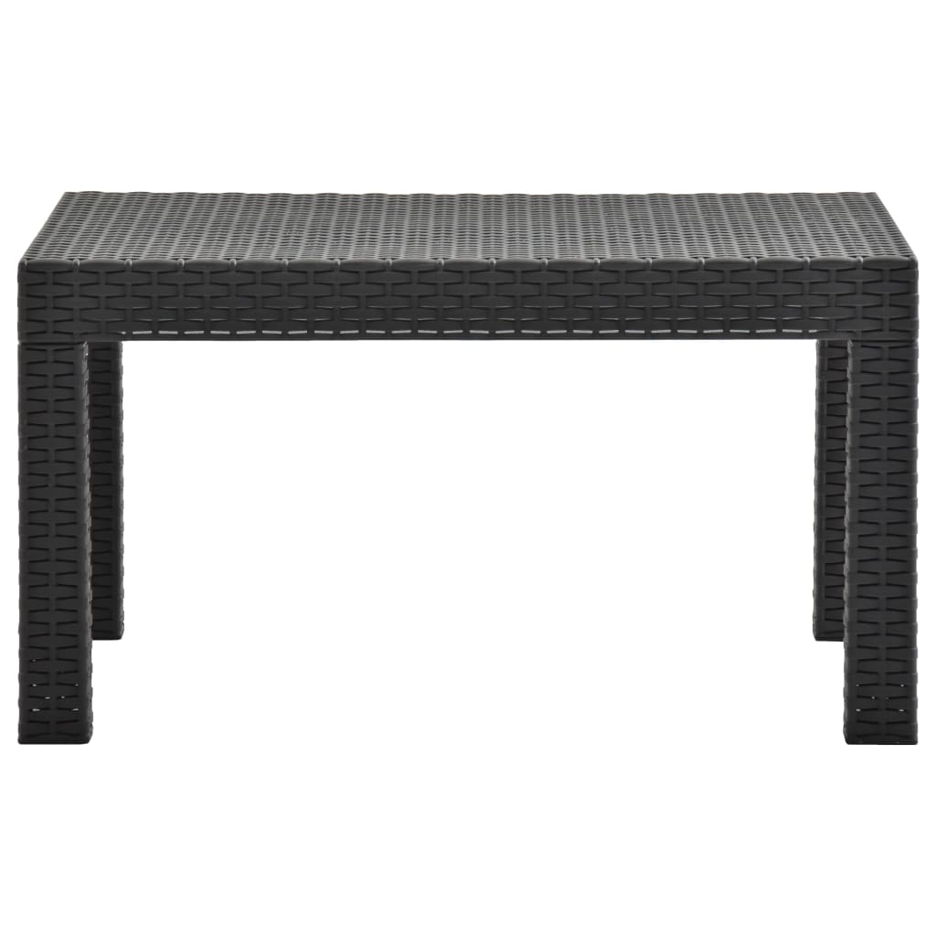 Mesa de jardín PP ratán gris antracita 58x58x41 cm