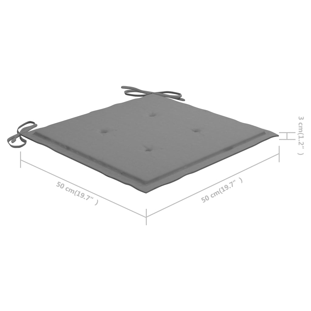 Sillas de comedor de jardín con cojines 3 uds madera de acacia vidaXL