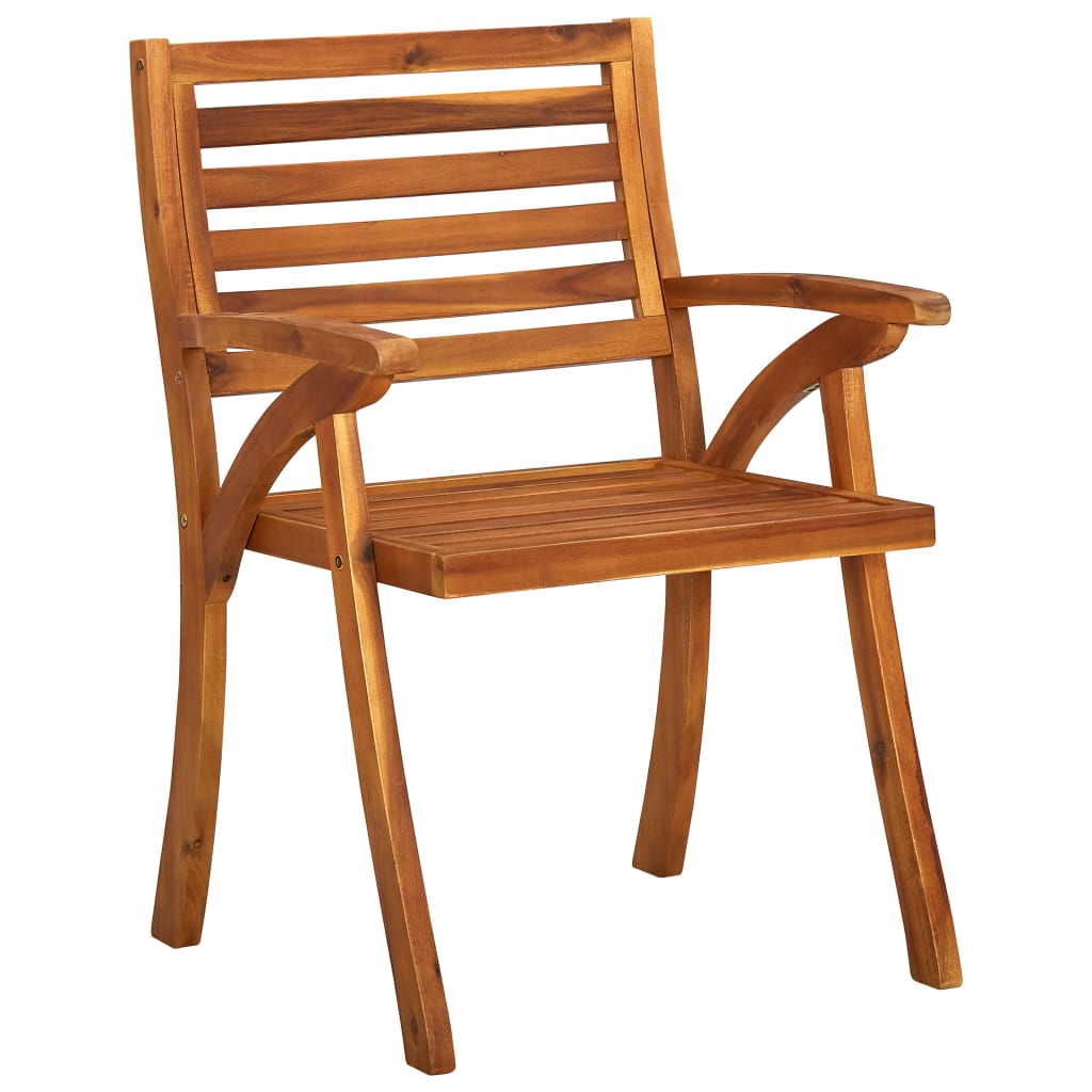 Garden dining chairs with cushions 3 uds solid wood acacia