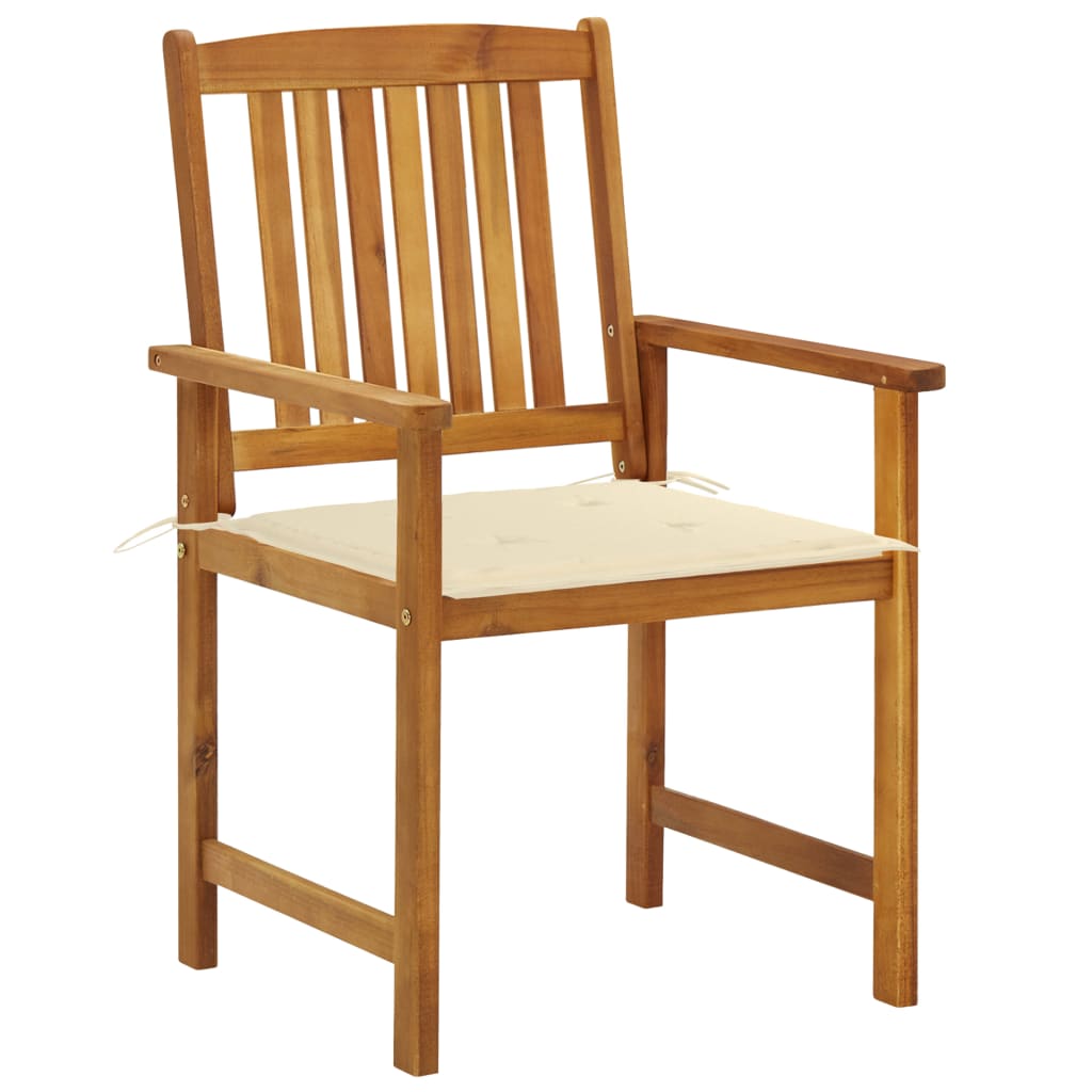 Garden chairs with cushions 4 units solid wood of acacia