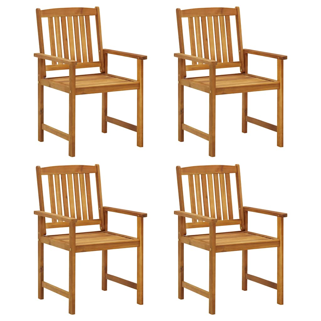 Garden chairs with cushions 4 units solid wood of acacia