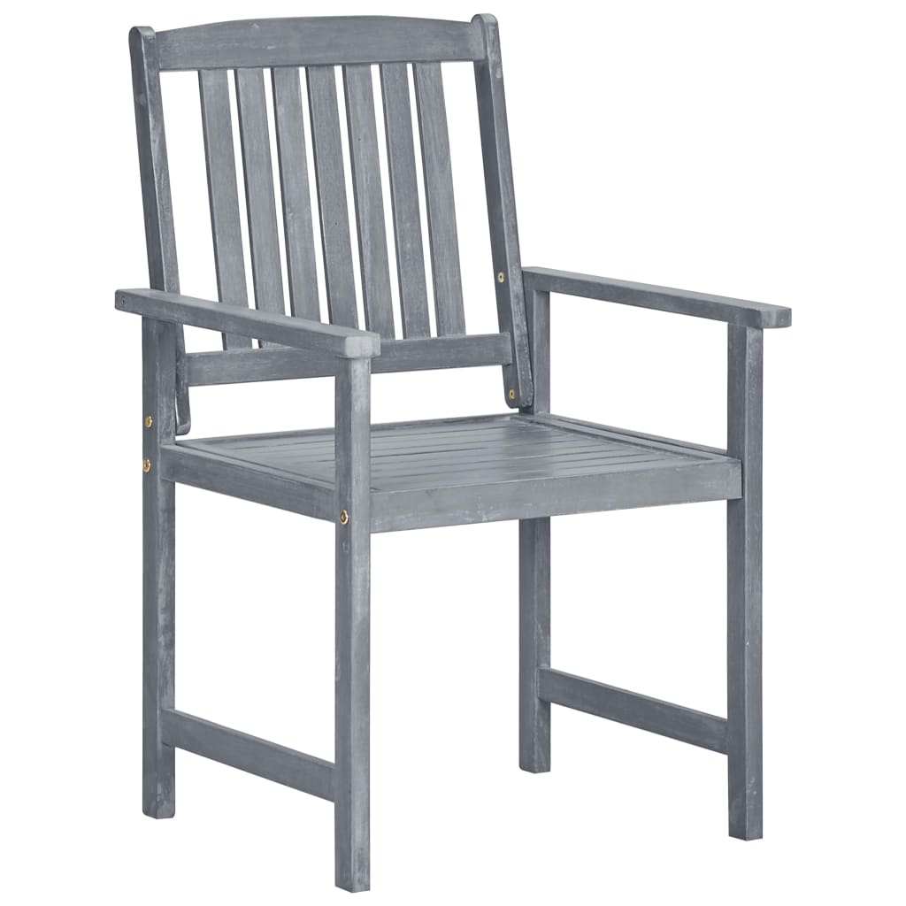 Garden chairs with cushions 2 uds solid wood with gray acacia