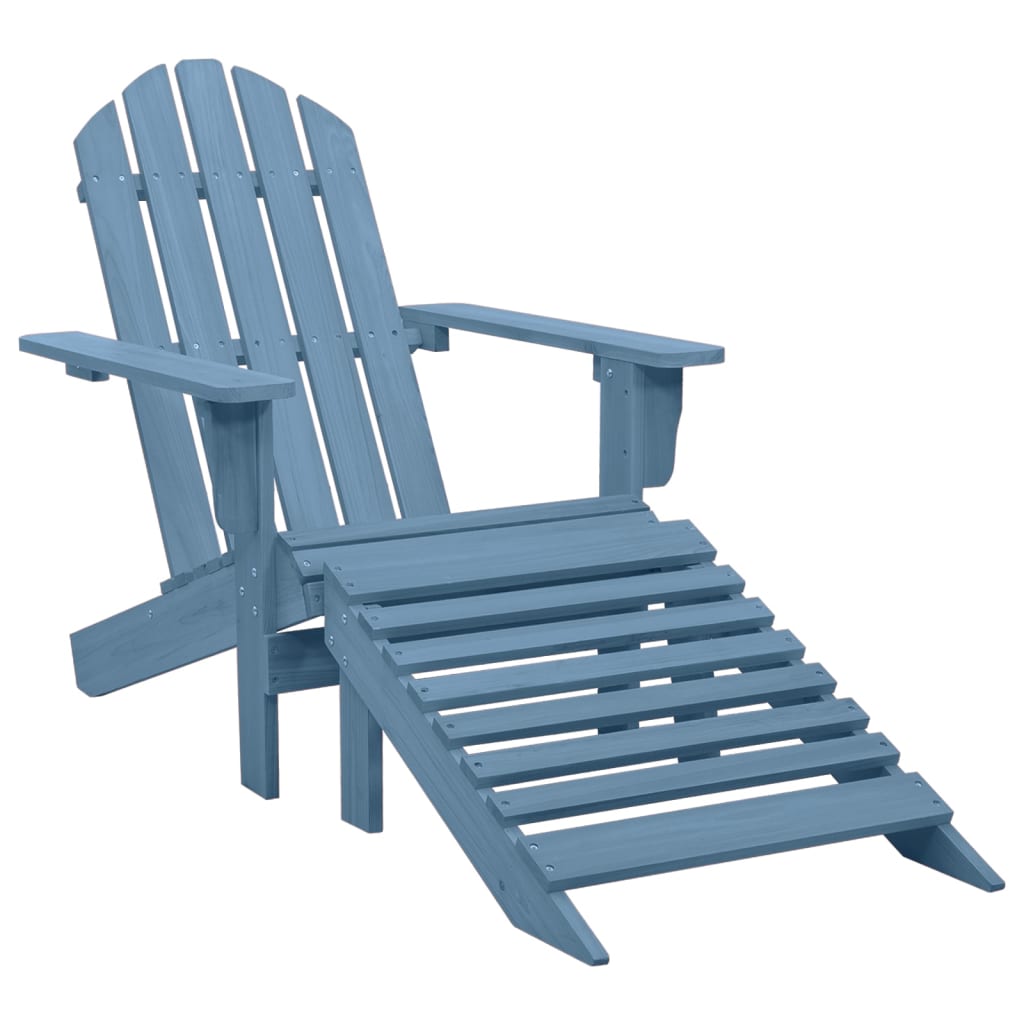 Vetonek Silla jardín Adirondack con otomana madera maciza de abeto azul