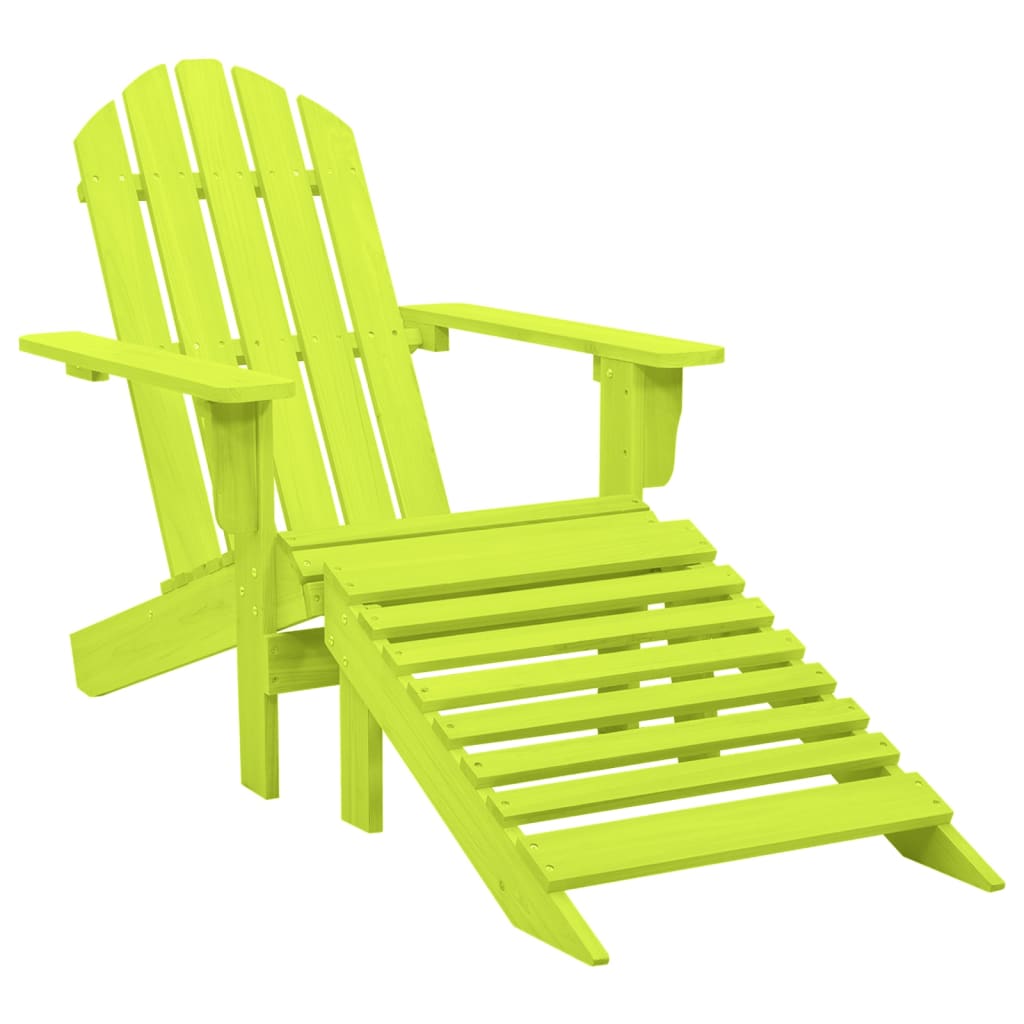 Vetonek Silla jardín Adirondack con otomana madera maciza abeto verde