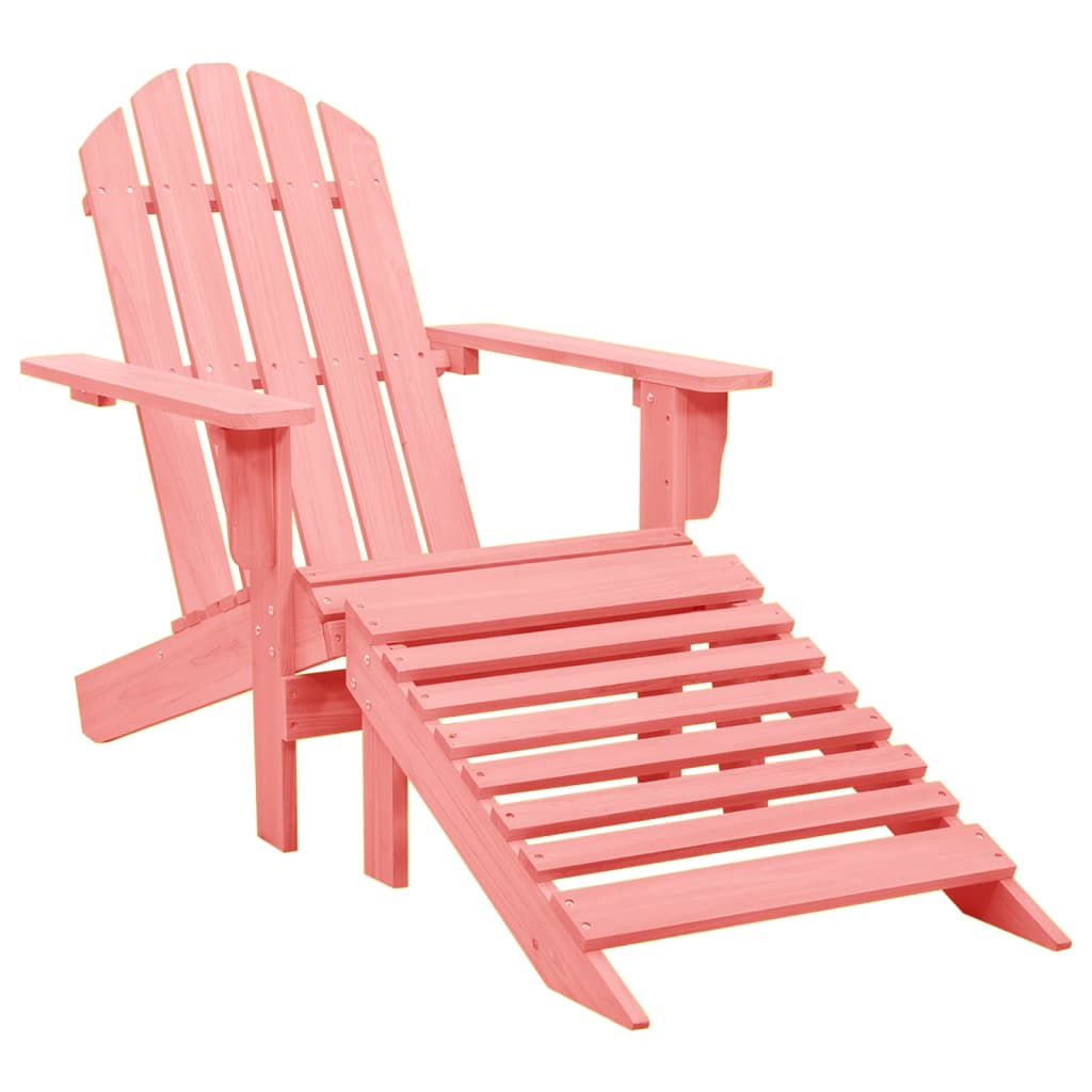 Vetonek Silla jardín Adirondack con otomana madera maciza de abeto rosa