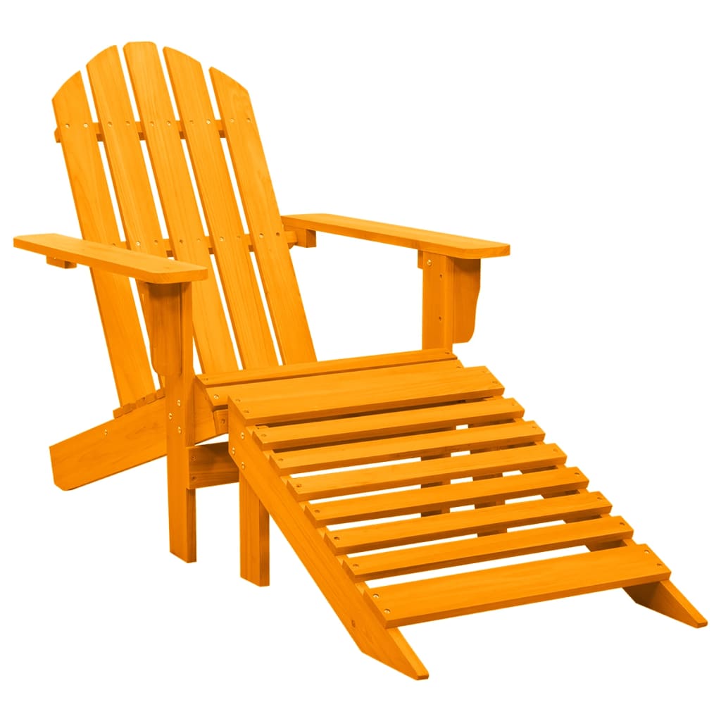 Vetonek Silla jardín Adirondack con otomana madera maciza abeto naranja