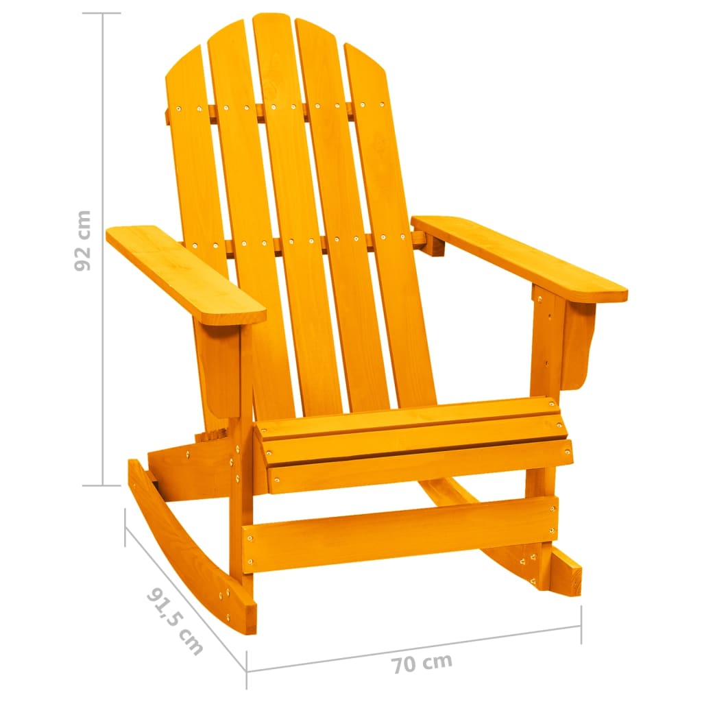 Silla mecedora de jardín Adirondack madera maciza abeto naranja vidaXL