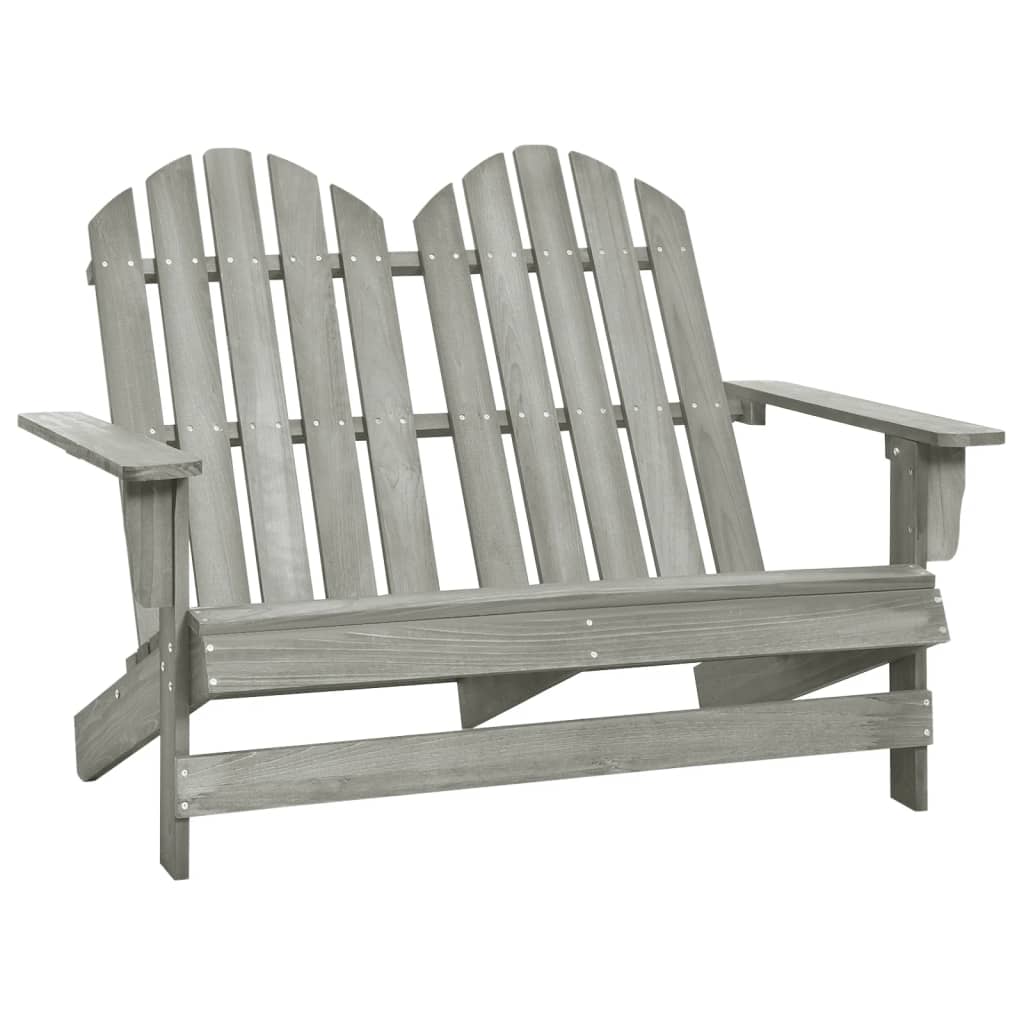 Vetonek Silla Adirondack de jardín 2 plazas madera maciza abeto gris