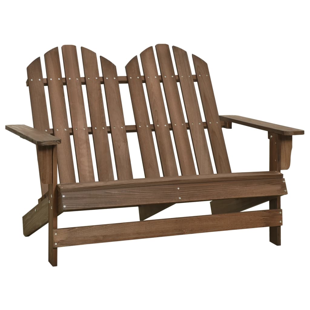 Vetonek Silla Adirondack de jardín 2 plazas madera maciza abeto marrón