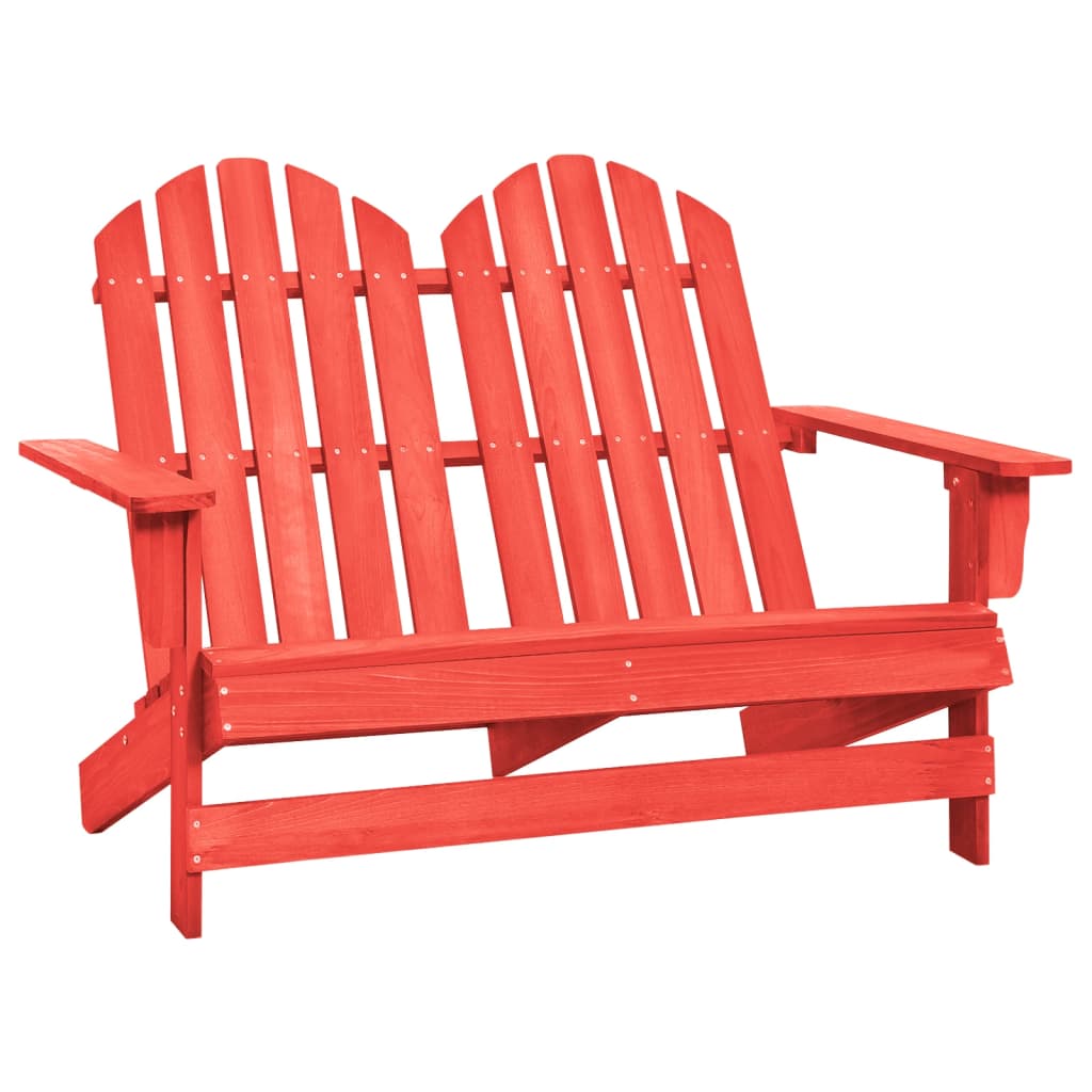 Vetonek Silla Adirondack de jardín 2 plazas madera maciza de abeto rojo