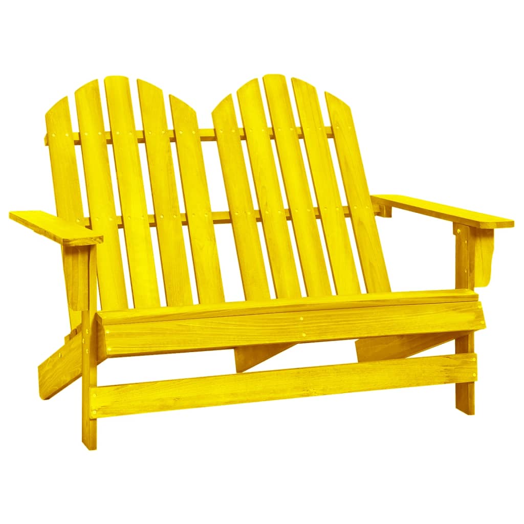 Vetonek Silla Adirondack de jardín 2 plazas madera de abeto amarillo