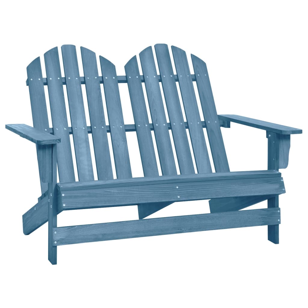 Vetonek Silla Adirondack de jardín 2 plazas madera maciza de abeto azul