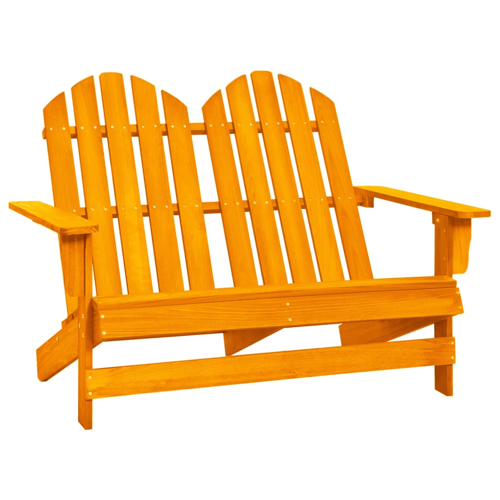 Vetonek Silla Adirondack de jardín 2 plazas madera maciza abeto naranja