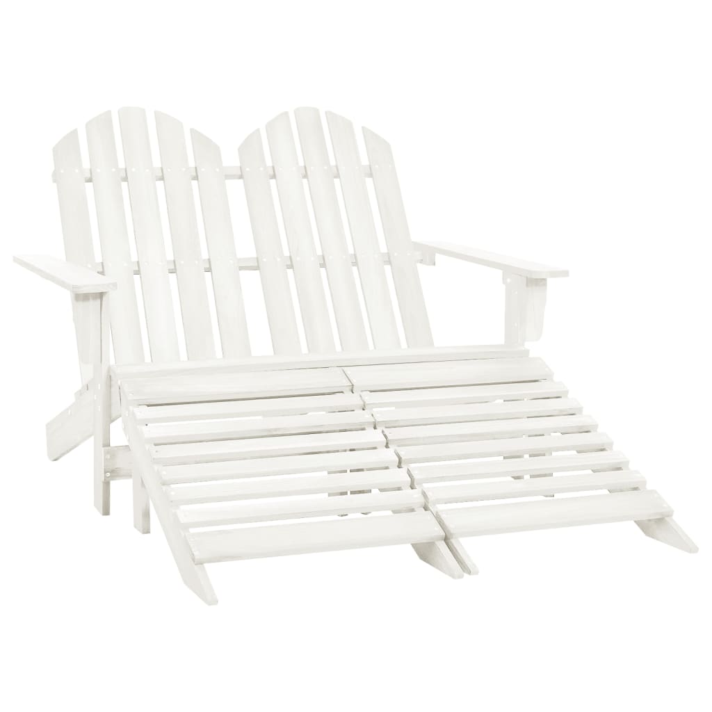 Vetonek Silla Adirondack de jardín 2 plazas madera maciza abeto blanco