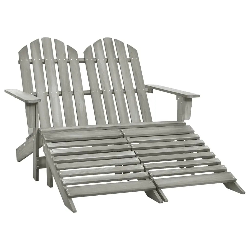 Vetonek Silla Adirondack de jardín 2 plazas madera de abeto gris